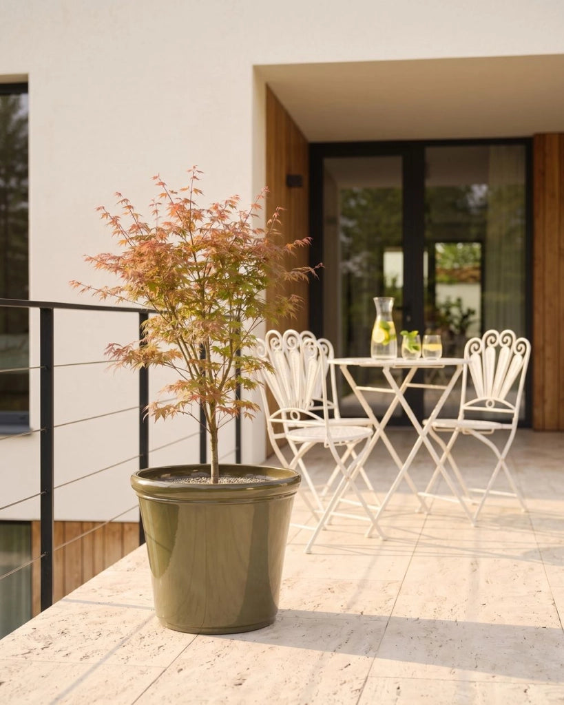 Vaso da fiori alto in pietra per giardino, per interni ed esterni 47 x 47 x 41 cm verde giardino terrazzo