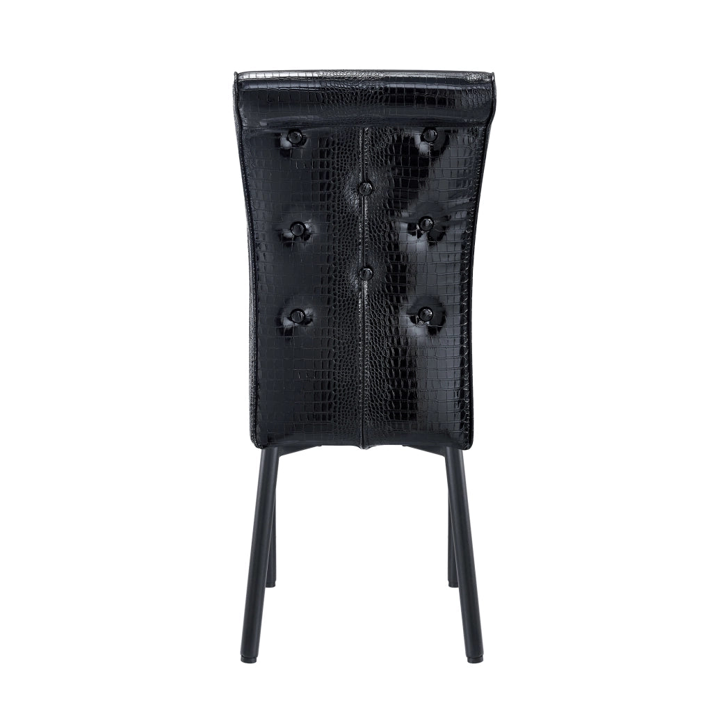 Set tavolo da pranzo e sedie con 1 tavolo rotondo e 4 sedie per cucina, MDF e metallo, bianco e nero