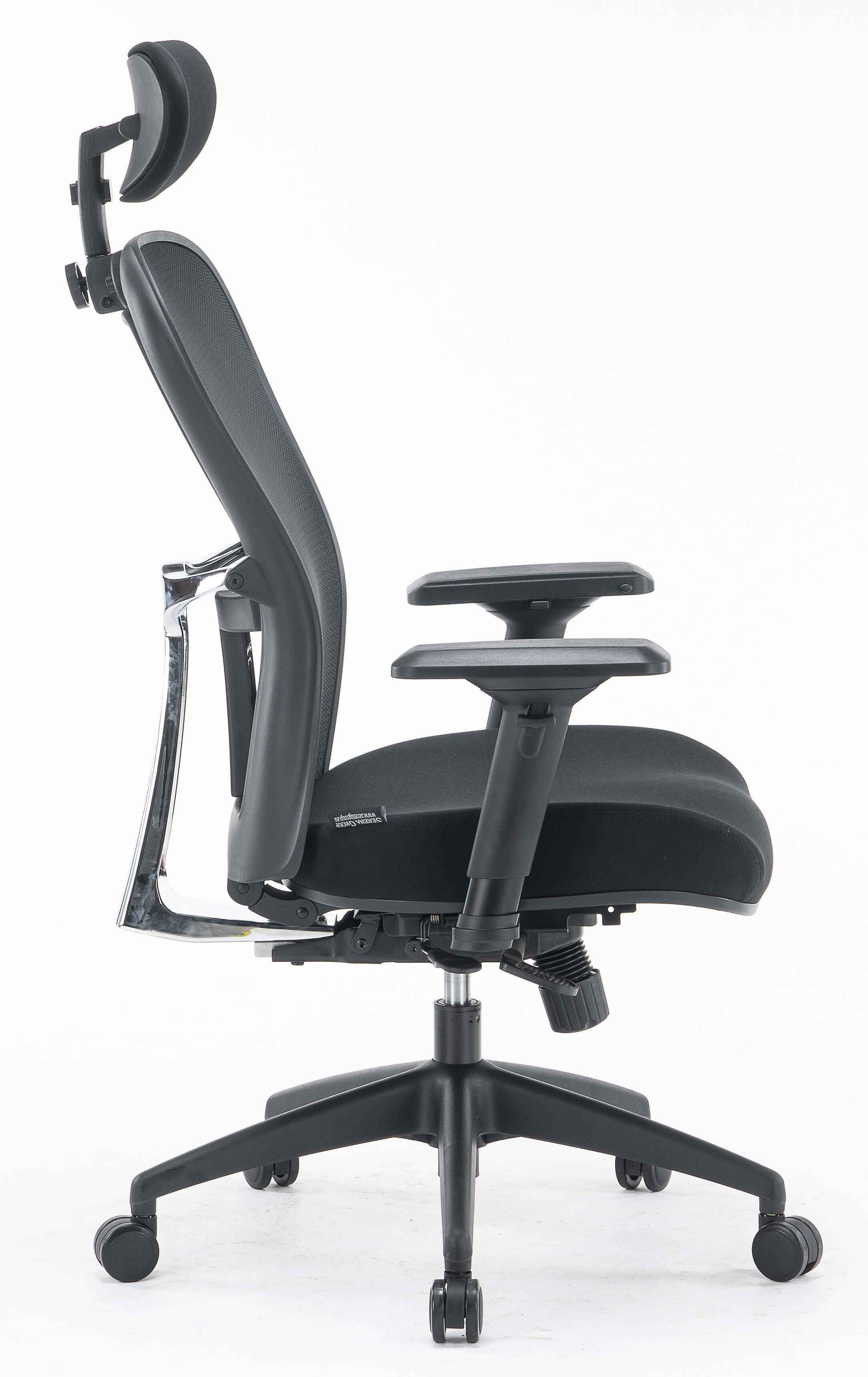 Sedia Poltrona Direzionale da Ufficio in Tessuto e Rete Pasadena Nera