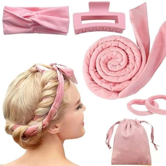 Set di curling a tre sezioni senza riscaldamento, adatto a tutti i tipi e stili di capelli, ideale per capelli fino alle spalle o più lunghi.