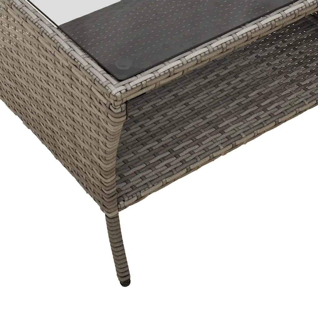 Divano da Giardino a 2 Posti Cuscini&Tavolo Grigio Polyrattan 4103847