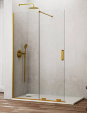 Porta doccia scorrevole 1+1 CIRENE (KENNA) Walk-in 100 cm Profilo Oro