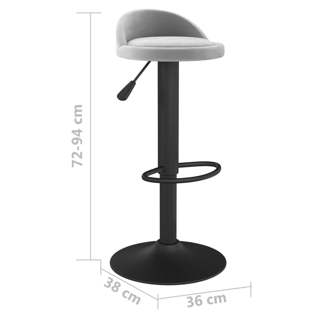 Sgabello da Bar Grigio Chiaro in Velluto cod mxl 57295