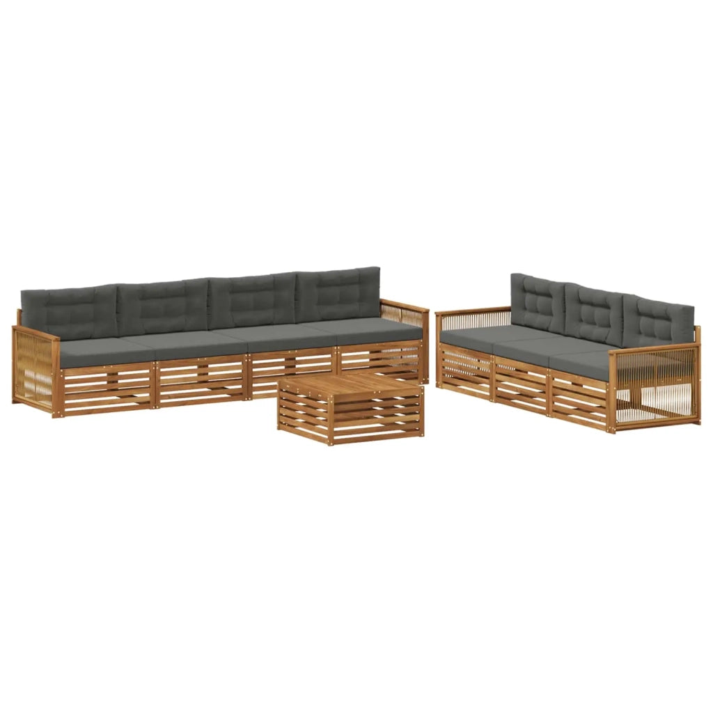Set di divani da esterno con cuscino 8 pcs Naturale e Antracite 3383120