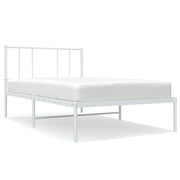 Giroletto con Testiera-Struttura letto con testiera Metallo Bianco 80x200 cm