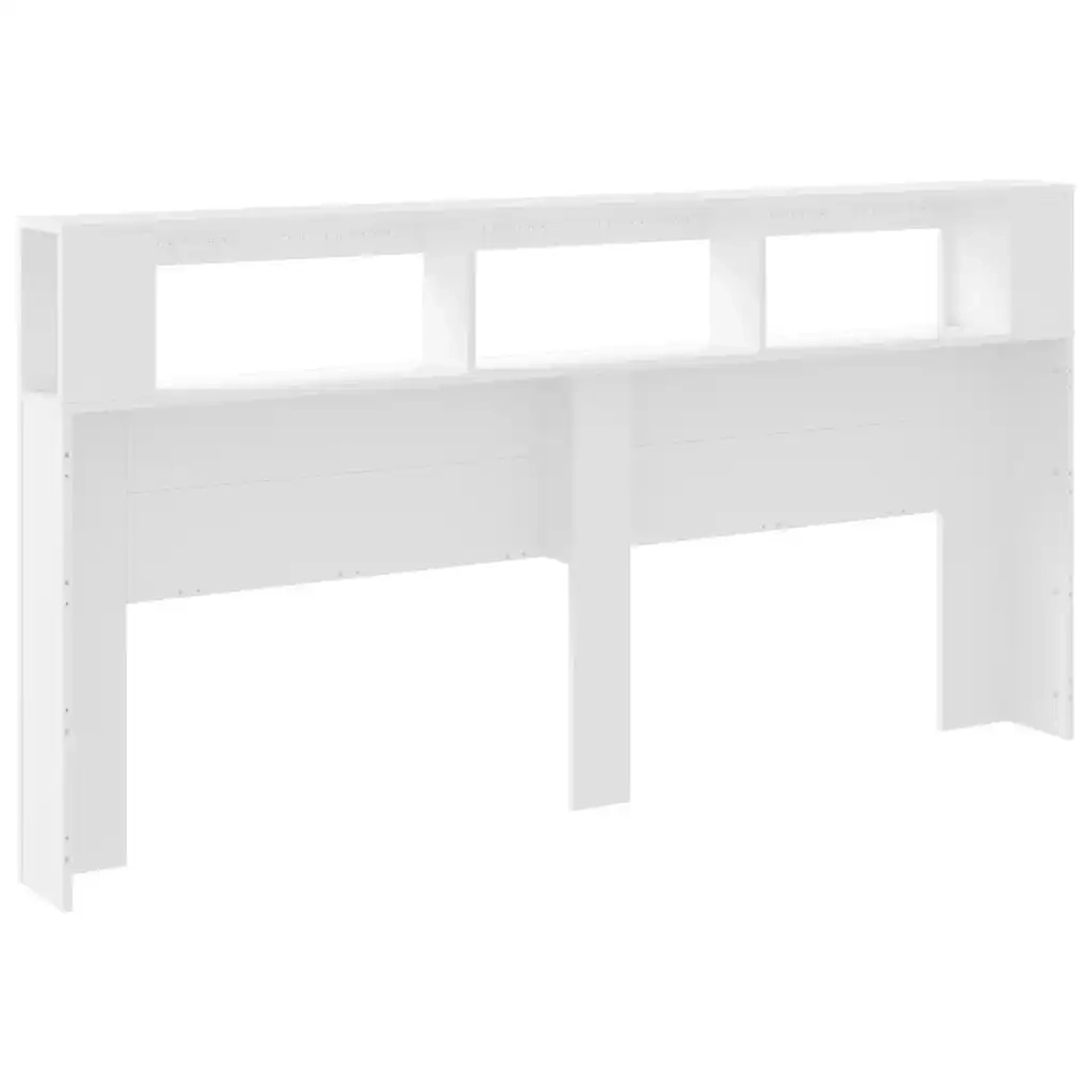 Testiera LED Bianca 200x18,5x103,5 cm Legno Multistrato 837365