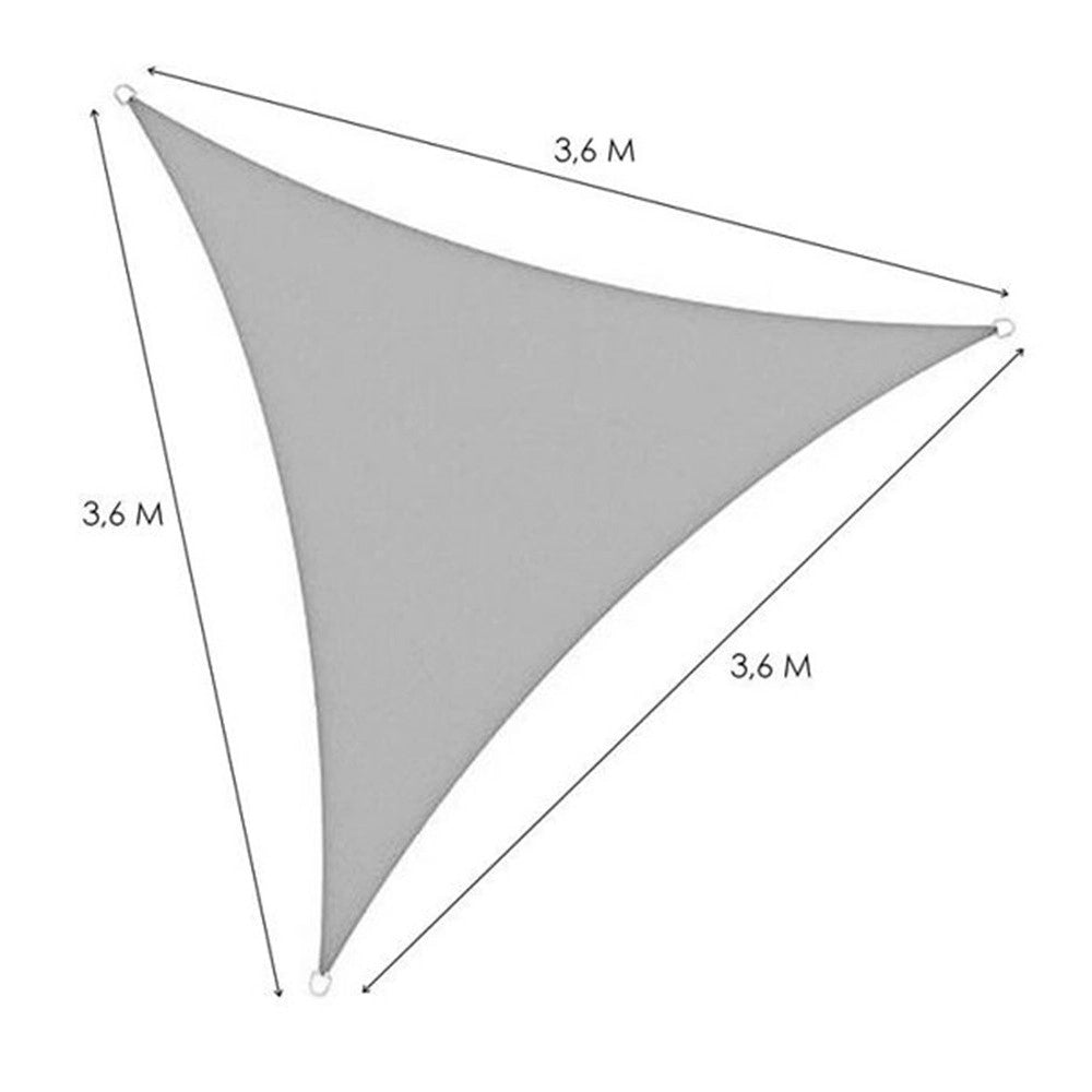 Trade Shop - Vela Tenda Triangolare Parasole Protezione Sole Ombra Giardino 3.6x3.6x3.6mt Grigio 222569 -