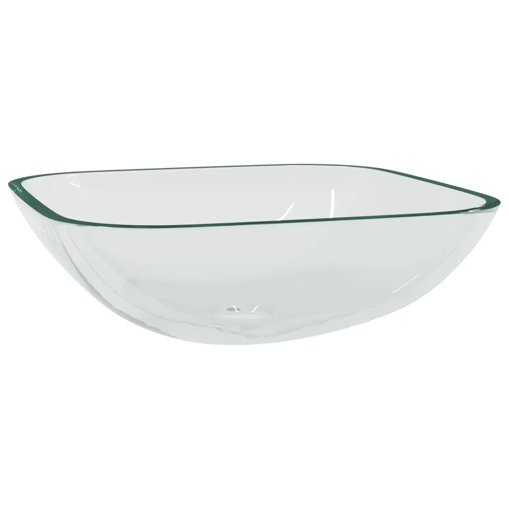 Lavandino in Vetro 42x42x14 cm Trasparente 345236