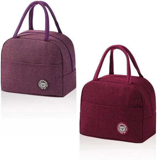 2 Set di Ombrelli a Tazza - Colore Vino/Purpureo - Piccole Tasche a Tazza - Tasche a Tazza con Maniglie Laterali - Maniglie a Due Mani - Per Ufficio/Scolastico - Termoresistente