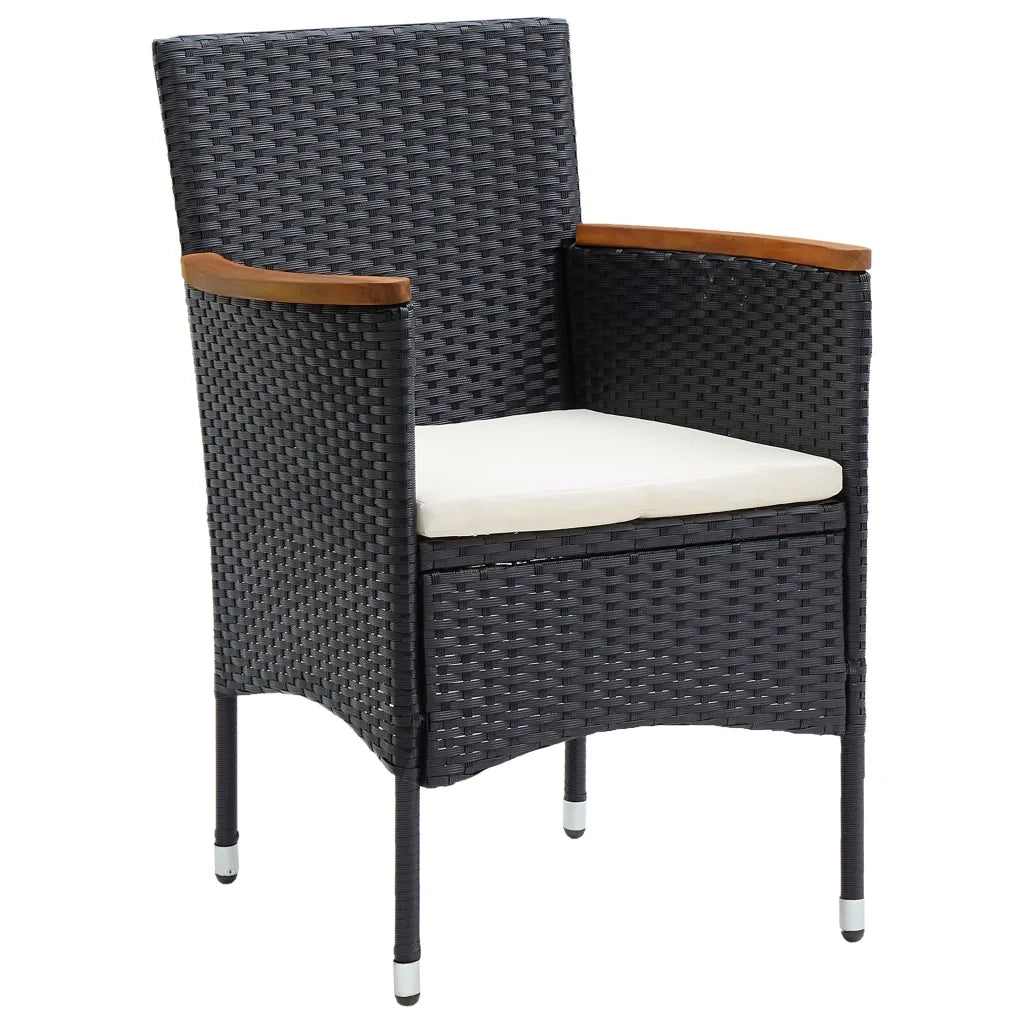 Set Mobili da Pranzo per Giardino 5 pz Nero 3068739