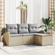 Set di divani 4 pcs Beige e Grigio Chiaro polyrattan 3354659