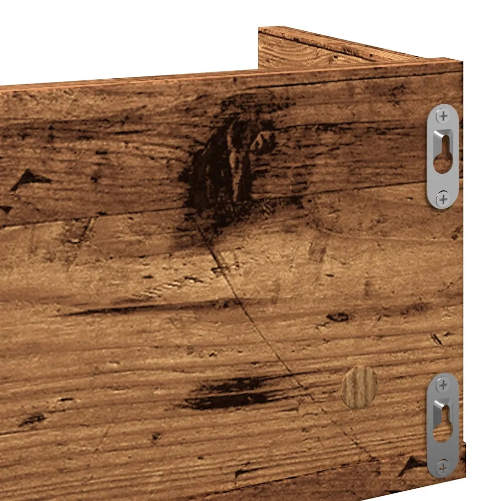 vidaXL Scaffale Porta CD a Parete Antico 100x18x18cm Legno Multistrato