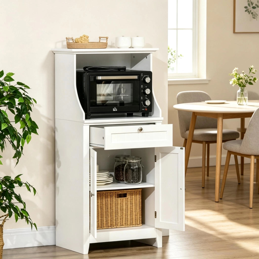 Mobiletto pratico e indipendente con anta e cassetto, elegante mobile da cucina, mobile contenitore funzionale (solo con mobile contenitore)