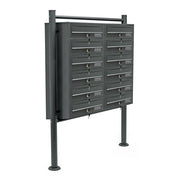Blocco di 12 cassette postali scomparti sovrapposti 2x6 base di appoggio antracite 16_0000025