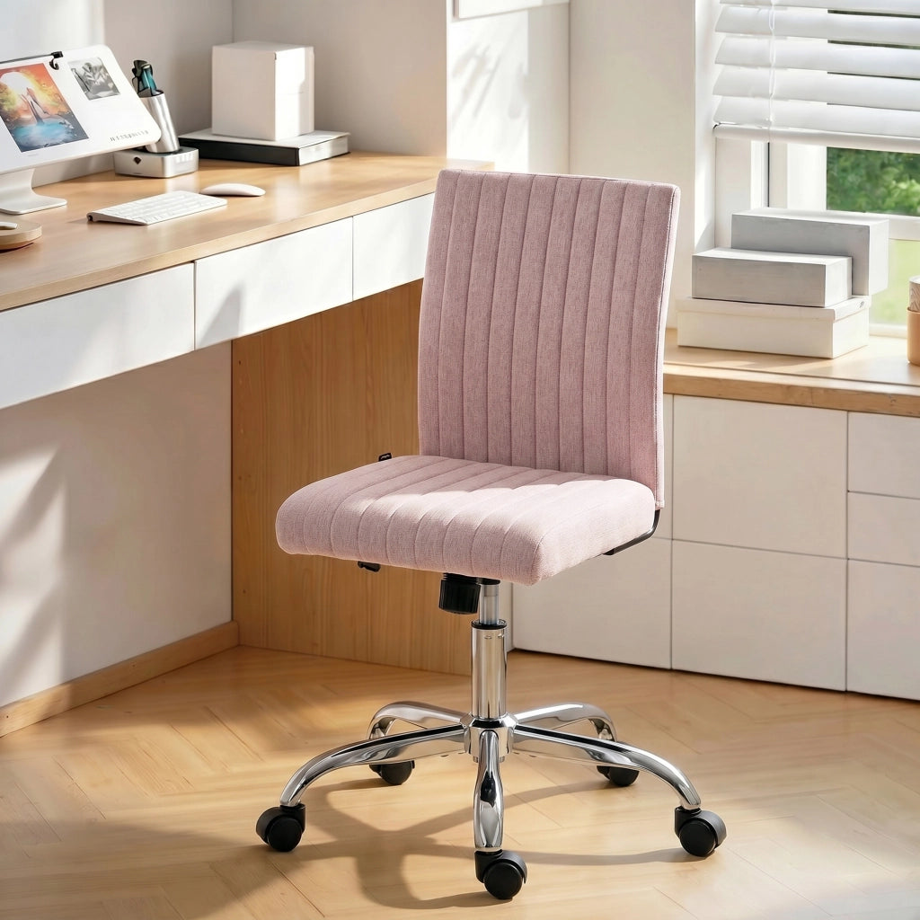 Sedia da ufficio girevole 360¡ã ¨C Xylo ¨C Altezza regolabile, senza braccioli, rosa