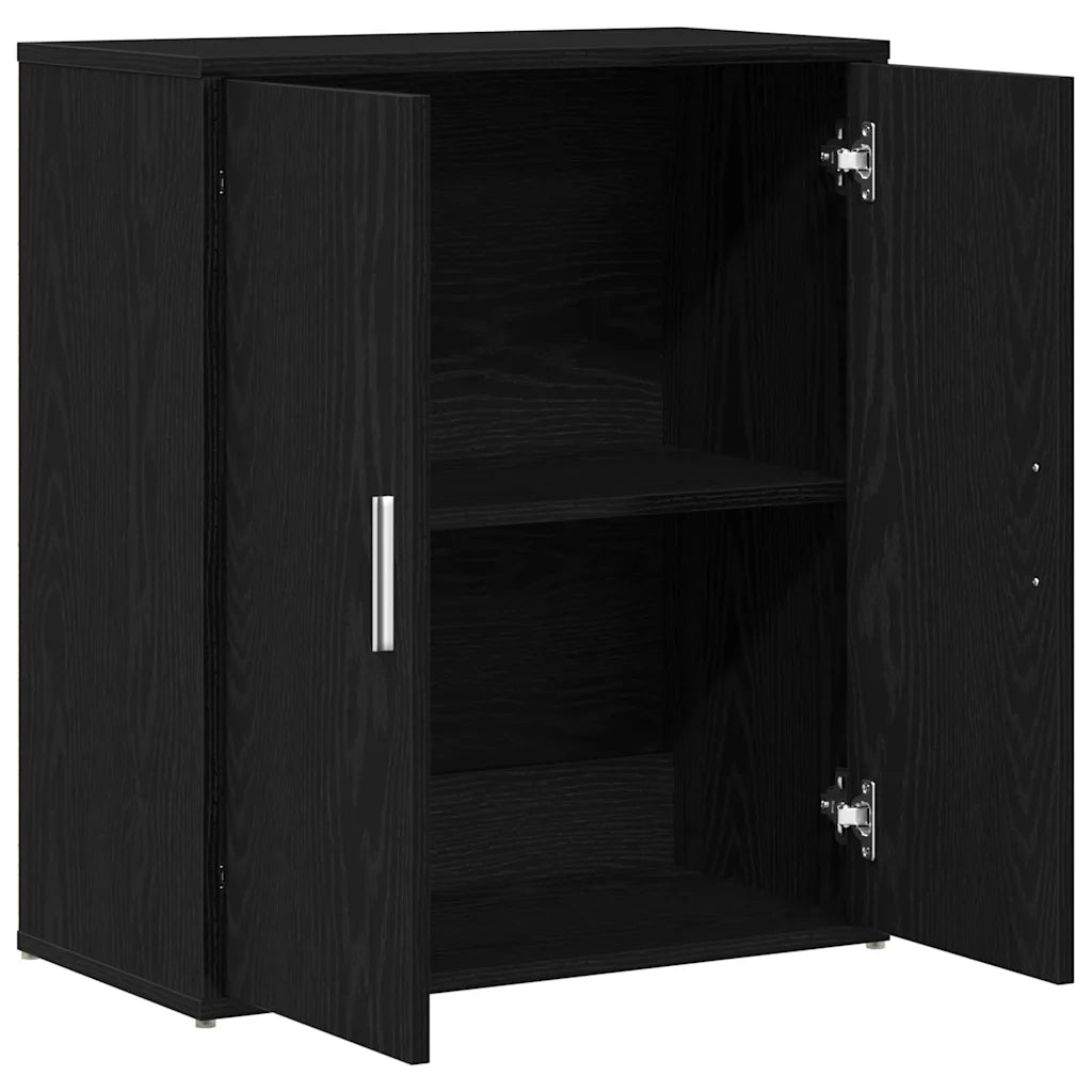 Credenza Rovere Nero 60x31x70 cm in Legno Multistrato 869143