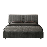 Letto imbottito Matrimoniale 160x190 cm tessuto Agata Mados - Senza rete,Blu/Blu