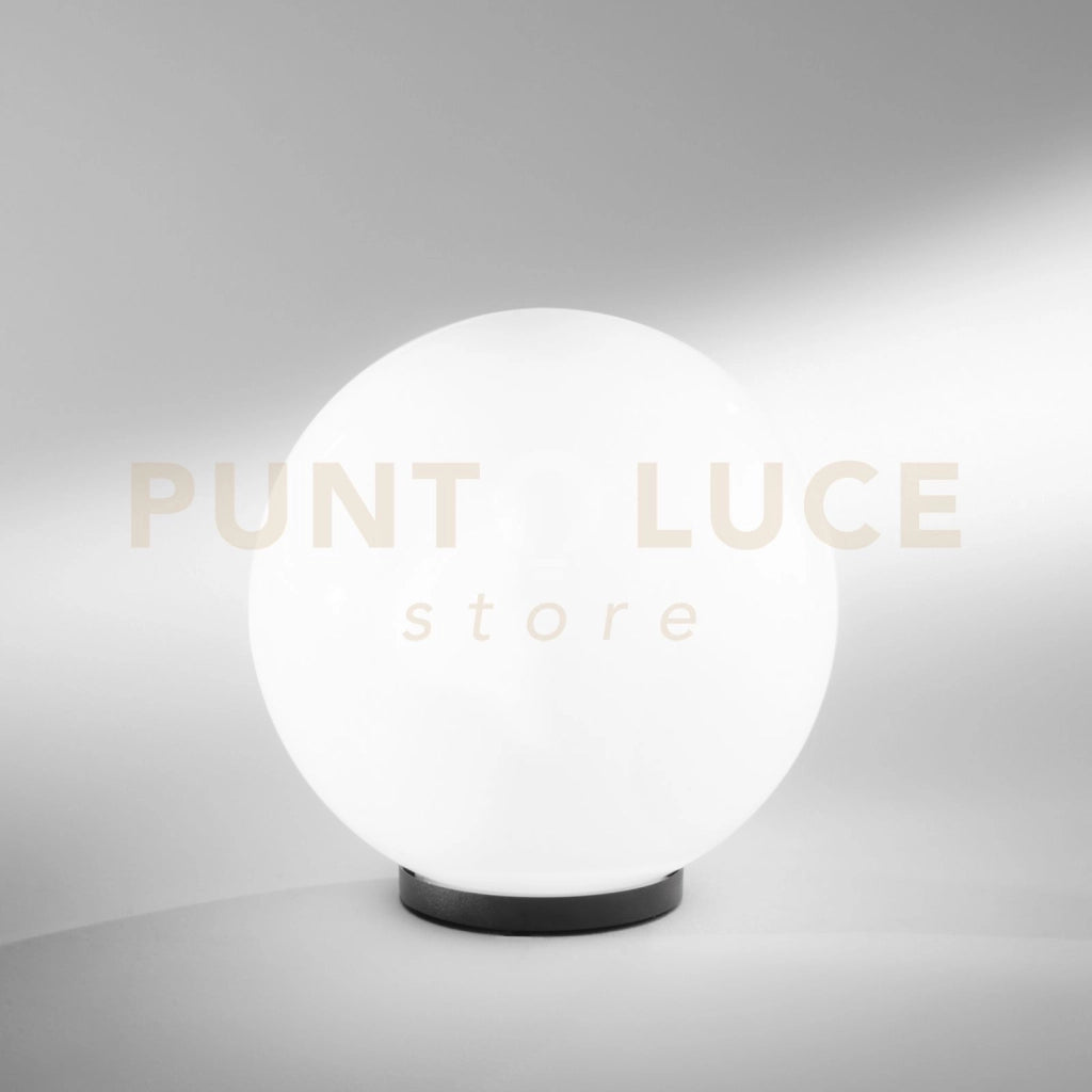 LUMETTO POLLY SFERA BIANCO MONTATURA NERA 1 LUCE ATTACCO E27 IP44 30X31CM