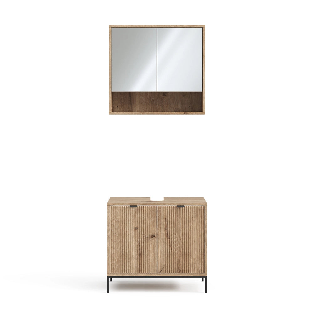 Vicco Set di mobili da bagno Quercia vichinga 2 parti