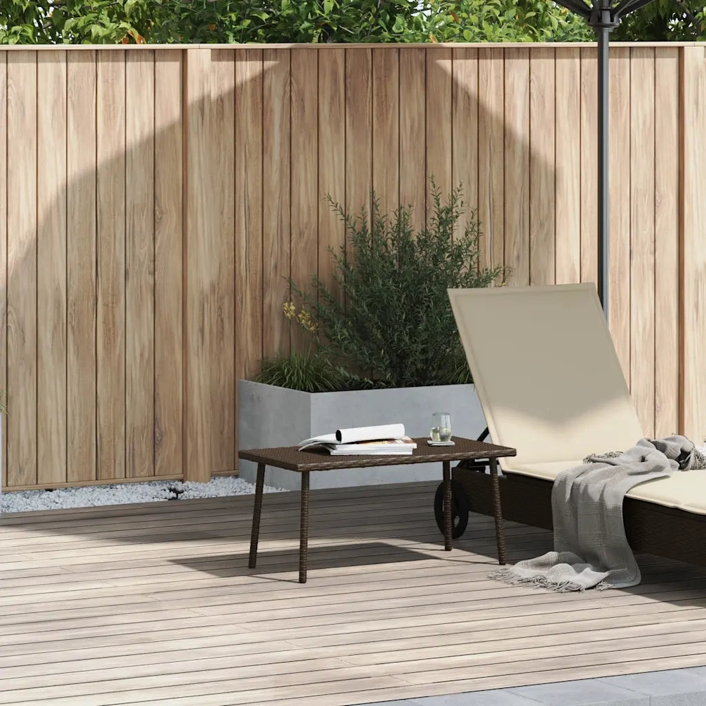 Tavolino Giardino | Tavolino da esterno Rettangolare Marrone 80x40x37 cm Polyrattan