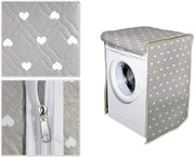 TELO COPRI LAVATRICE  CON CUORI 60 X 60 X 80 CM IN COLORE GRIGIO TORTORA