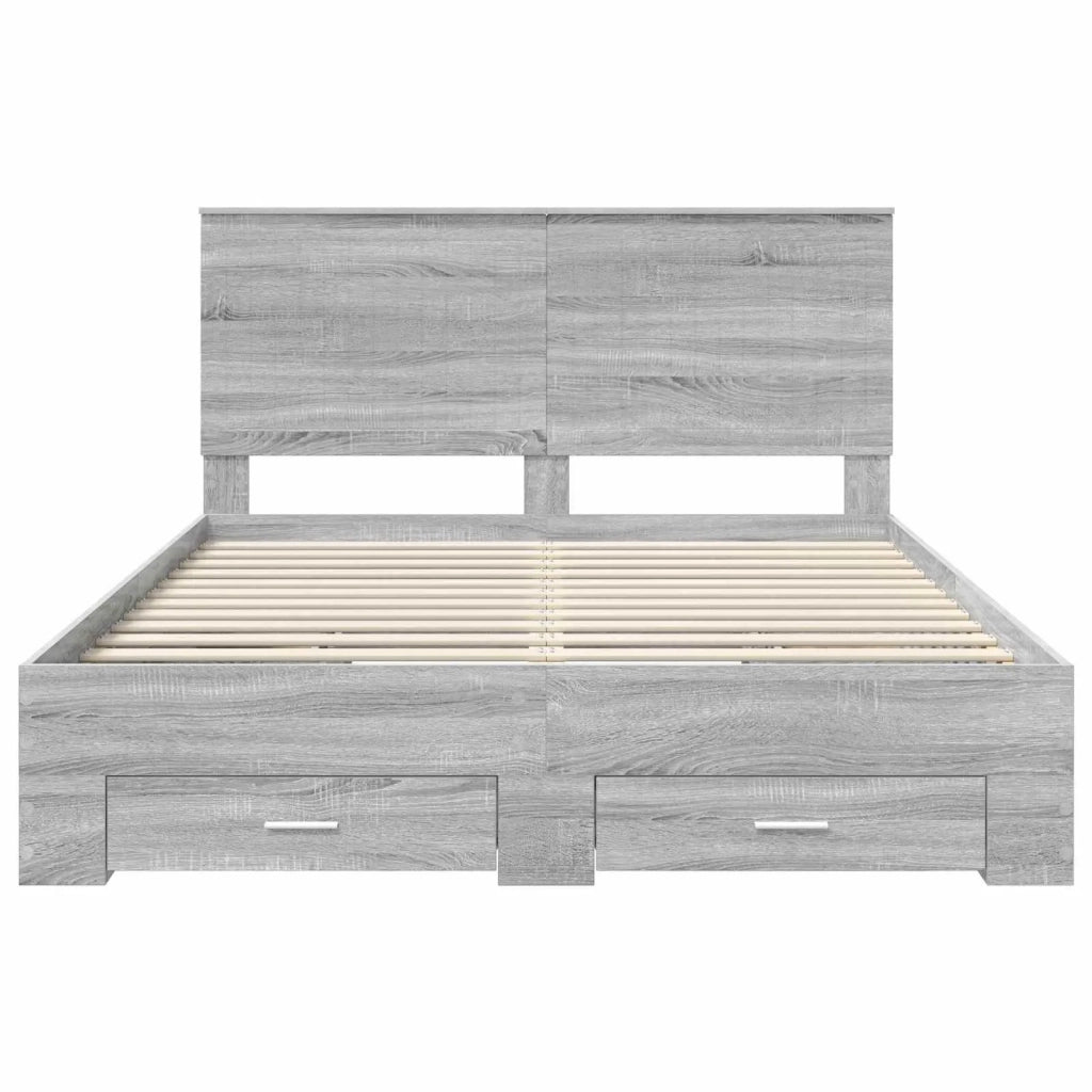 Struttura del letto con testiera Grigio Sonoma 150 x 200 cm 3411294