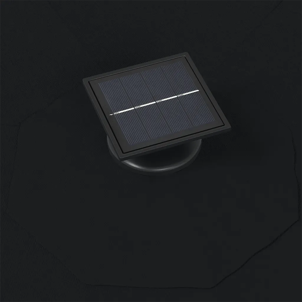 Ombrello | Parasolne da Giardino a Parete con LED 300 cm Nero