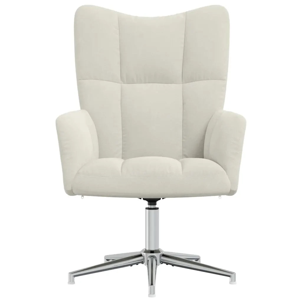Sedia Relax Bianco Crema Velluto 328126