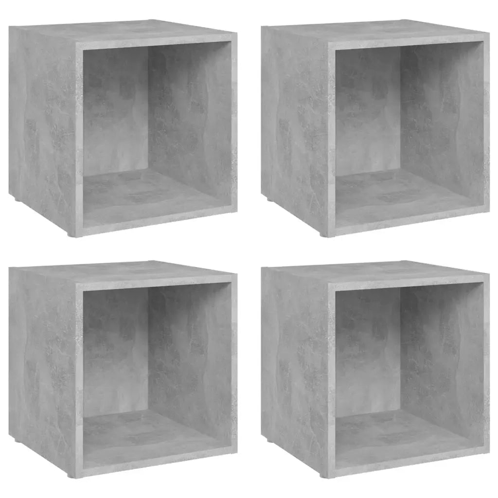 Mobili Porta TV 4pz Grigio Cemento 37x35x37cm Legno Multistrato 805512