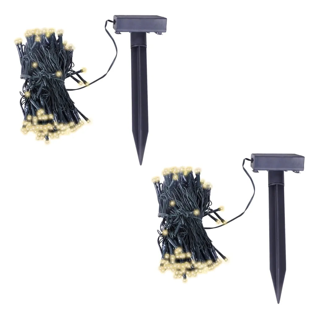 Stringa Solare di Luci LED 2 pz Bianco Caldo CFW9643666