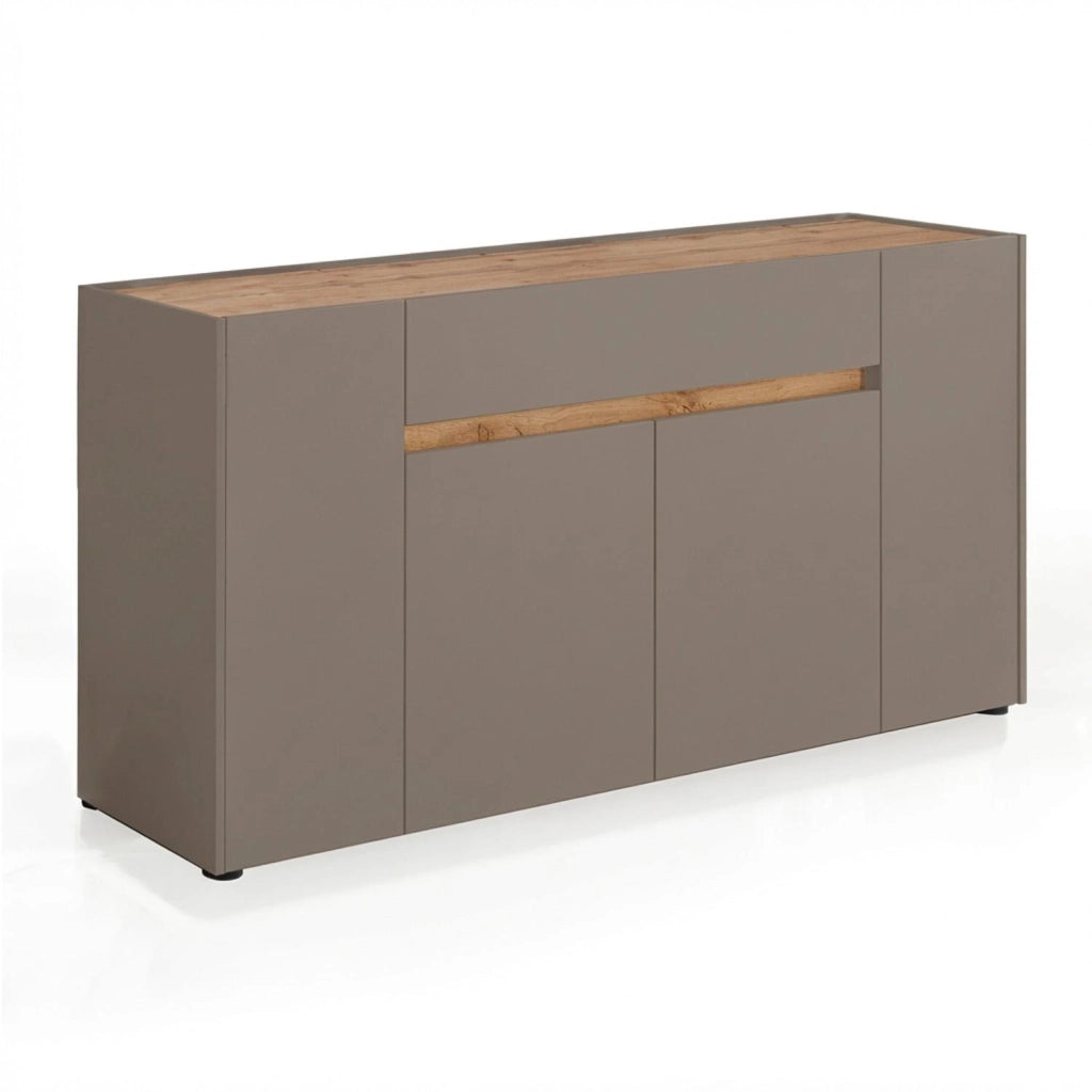 Credenza Moderna Madia Con 4 Ante E 1 Cassetto Mobile Contenitore Per Sala Da Pranzo Soggiorno Design Senza Maniglie Elegante Capiente 170 X 85 X 40 Cm Congo E Rovere
