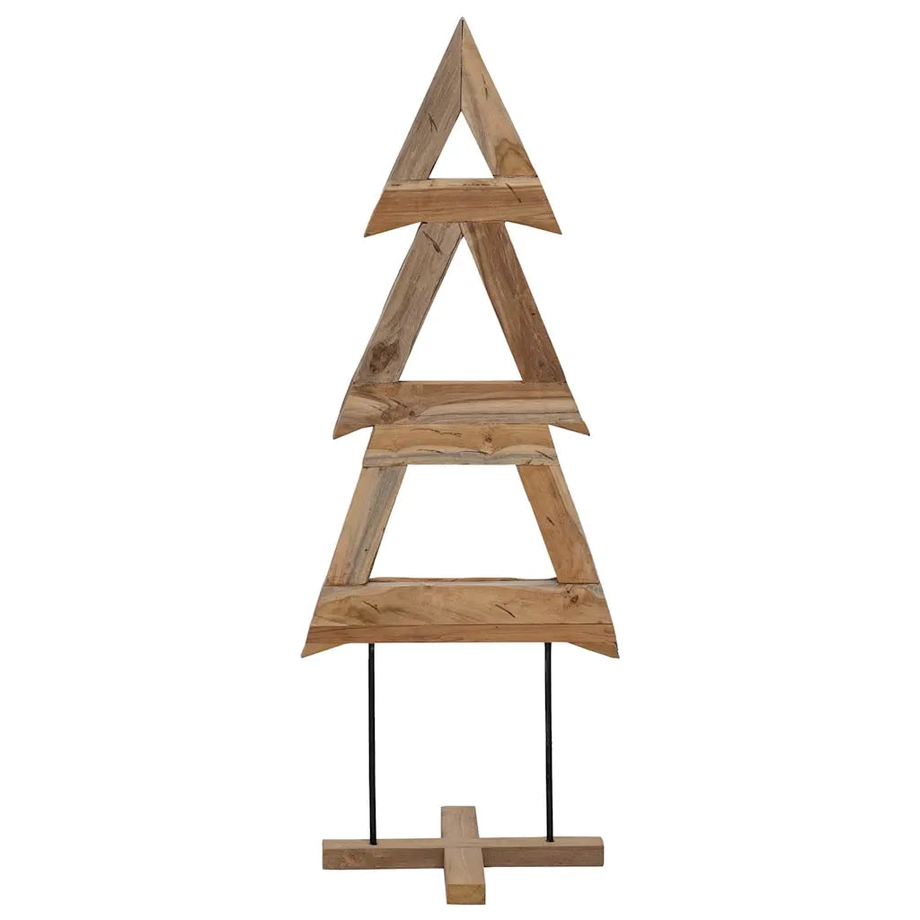 Albero di Natale-Albero Natalizio-Decorazioni natalizie Marrone 90 cm Legno massello di teak 257058