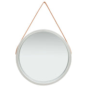 Specchio da Parete con Cinghia 60 cm Argento