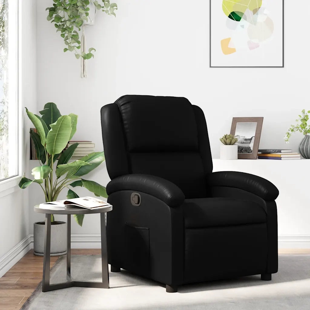 Divano Sedia-Poltrona reclinabile in Similpelle Nera 662305