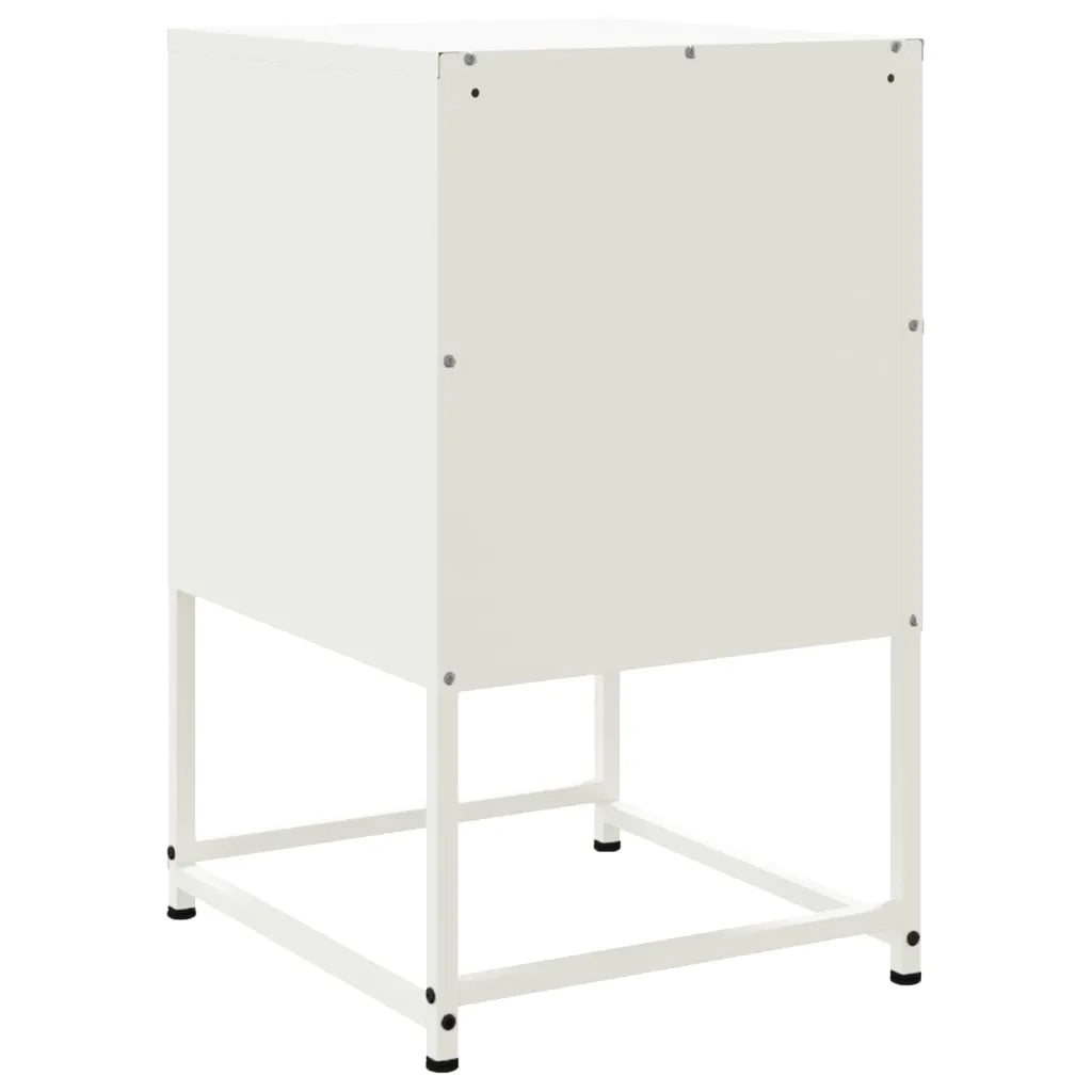 Set di 2 Comodini | Armadio da Notte | Mobiletto da notte Bianchi 36x39x60,5 cm in Acciaio