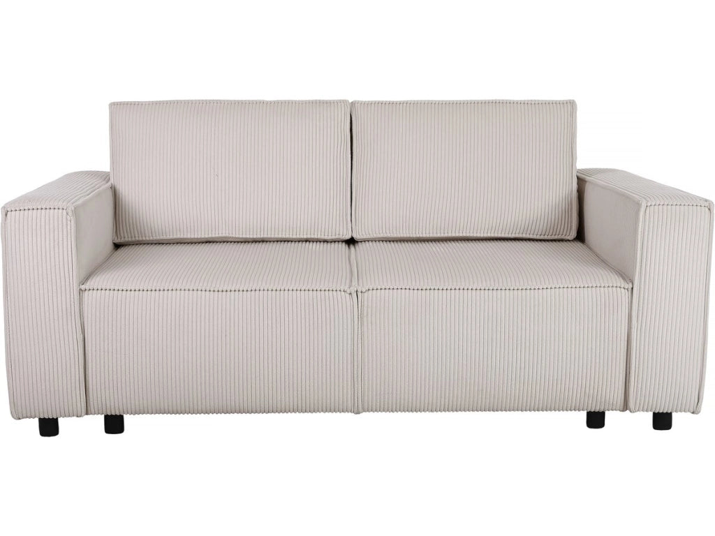 Divano letto in velluto a coste dritte "Montaigne S" - 3 posti - Beige
