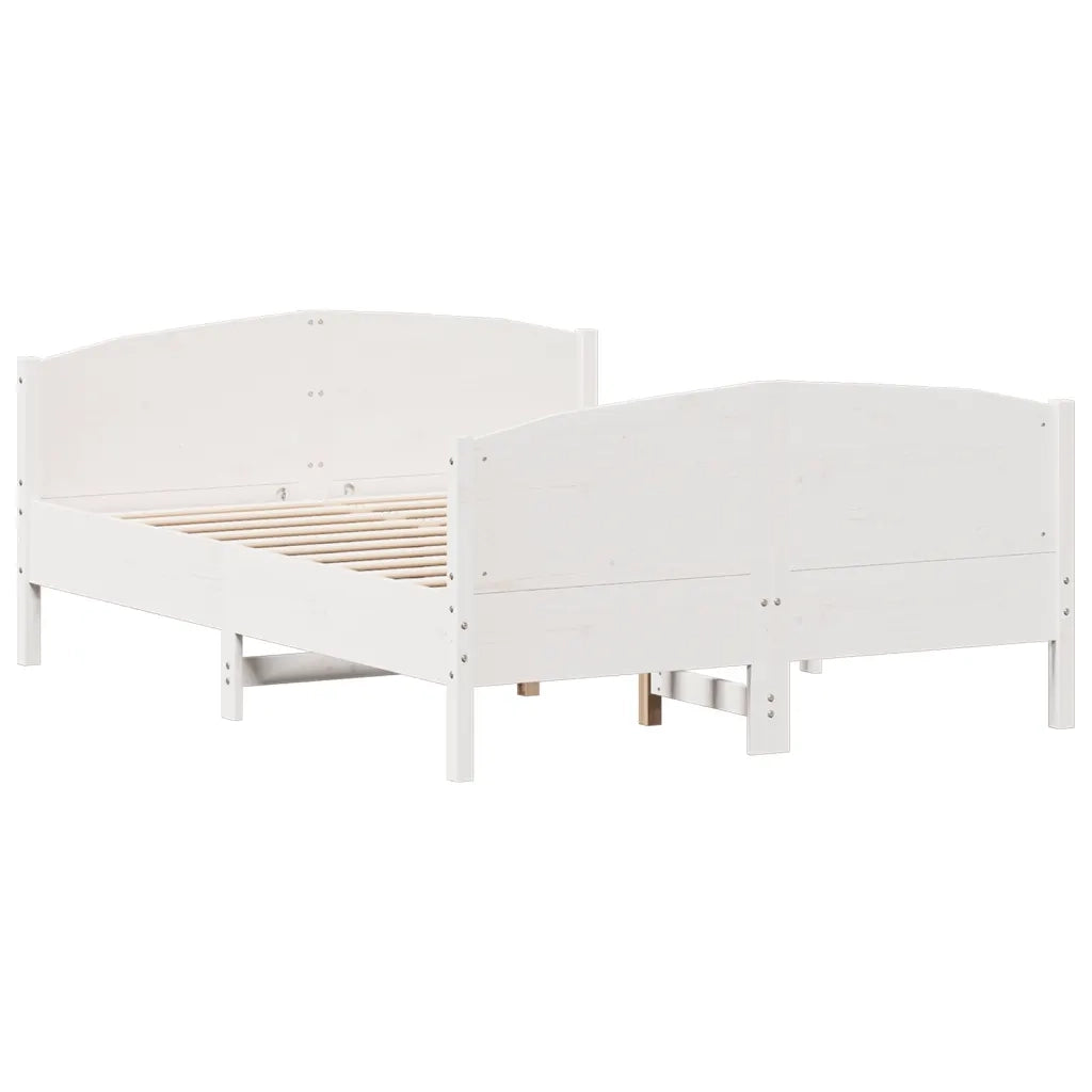 Giroletto senza Materasso Bianco 160x200 cm Legno Massello Pino
