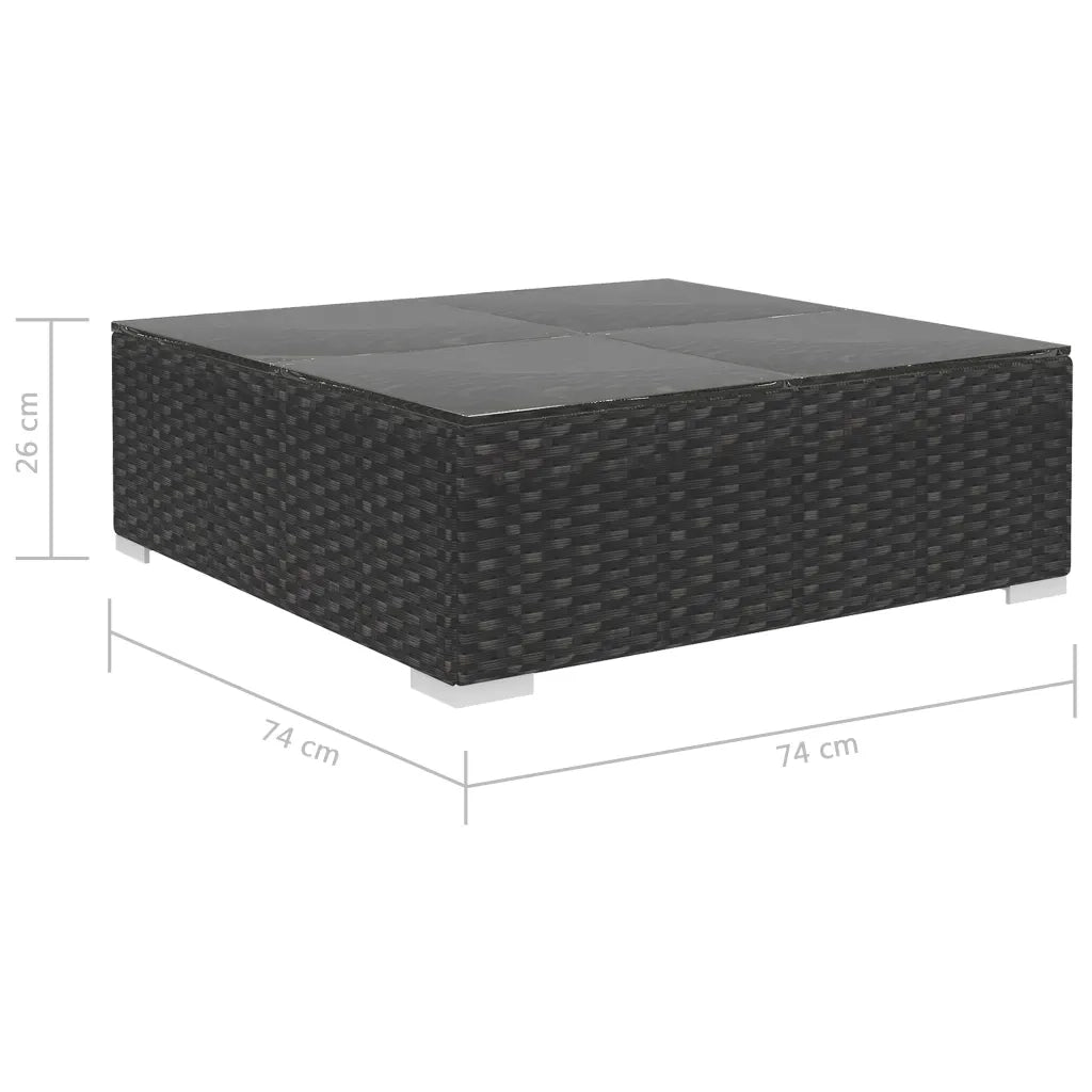 Set Divani da Giardino 12 pz con Cuscini in Polyrattan Nero cod mxl 34633