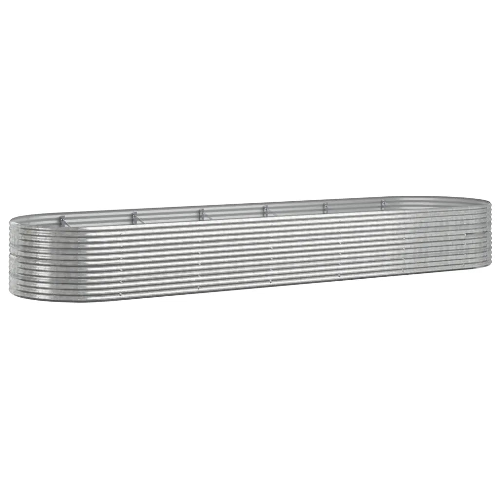 Letto Giardino Acciaio Verniciato Polvere 510x140x68 cm Argento 319117