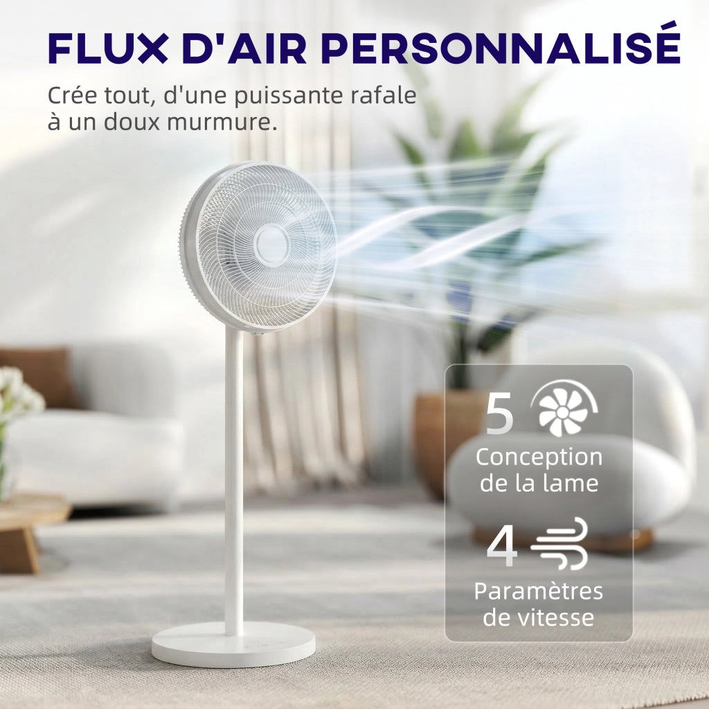 Ventilatore a colonna ¨C zephmum ¨C bianco, oscillazione 80¡ã, 4 velocit¨¤, timer 10h