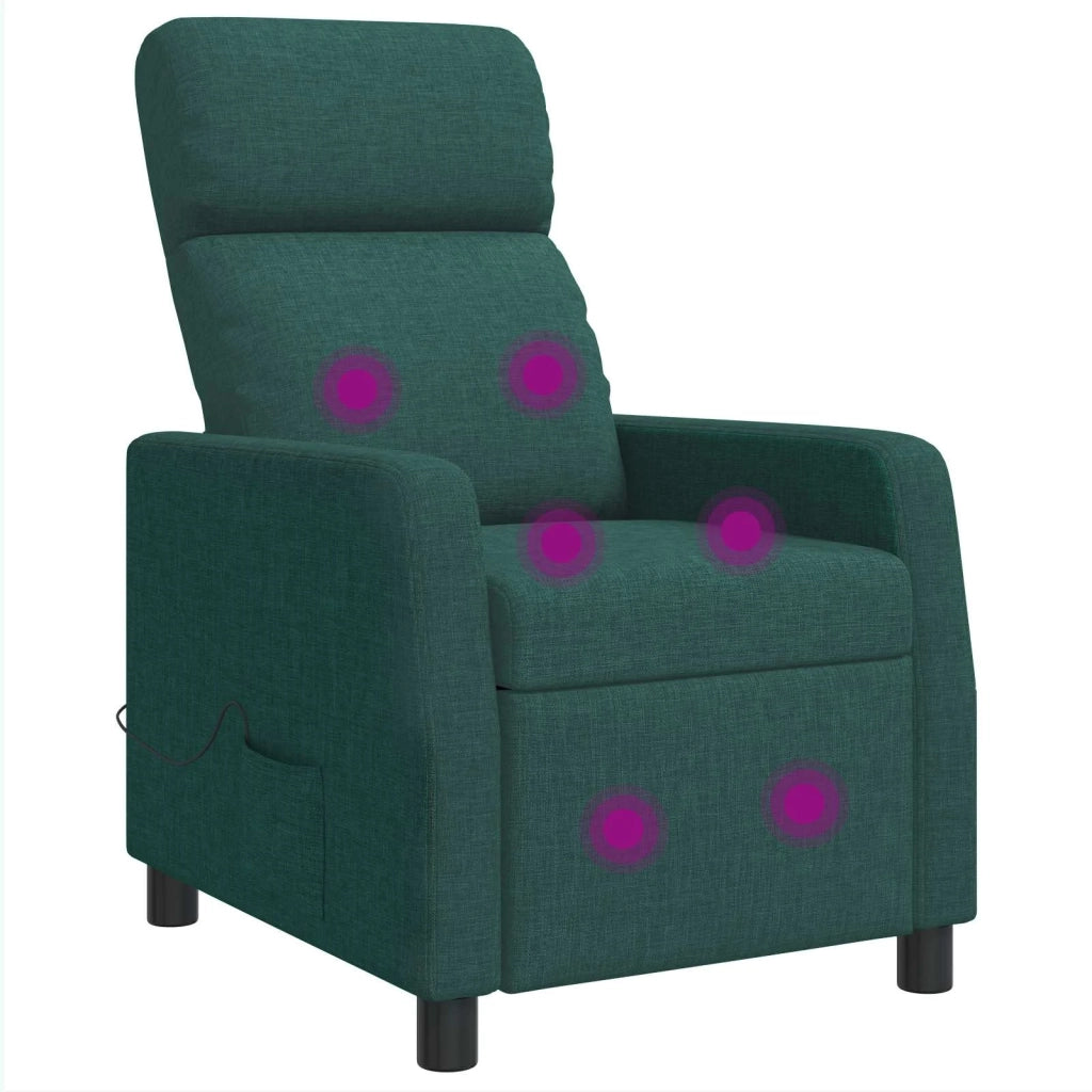 Poltrona Massaggiante Verde Scuro Tessuto 42035102