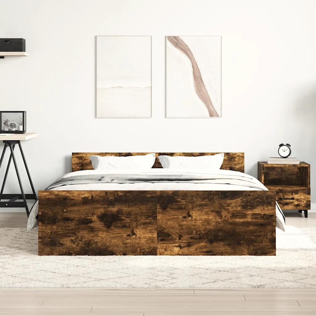 Giroletto con Testiera e Pediera Rovere Fumo 140x200 cm