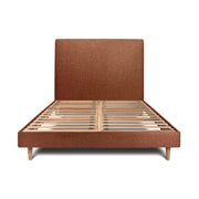 Letto 150x200 cm con testata imbottita - tessuto bouclé