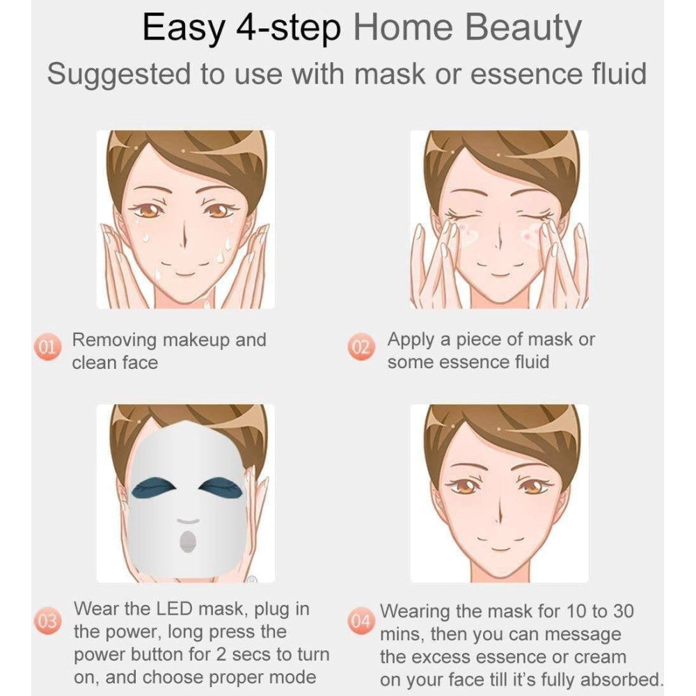 Trade Shop - Maschera Viso Fototerapia Spettro Bellezza Acne Pelle Anti Rughe Radiofrequenza -