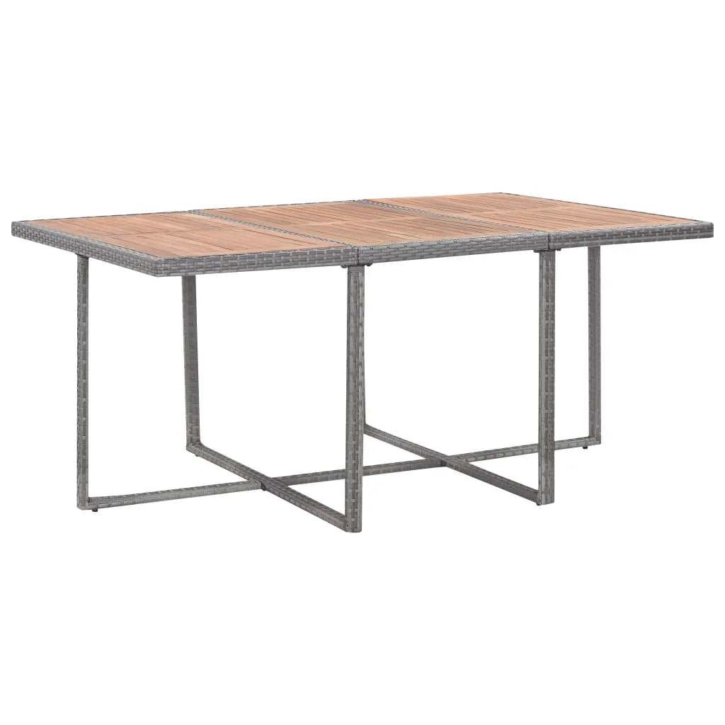 Set da Pranzo da Giardino 11 pz con Cuscini Polyrattan Grigio 46380