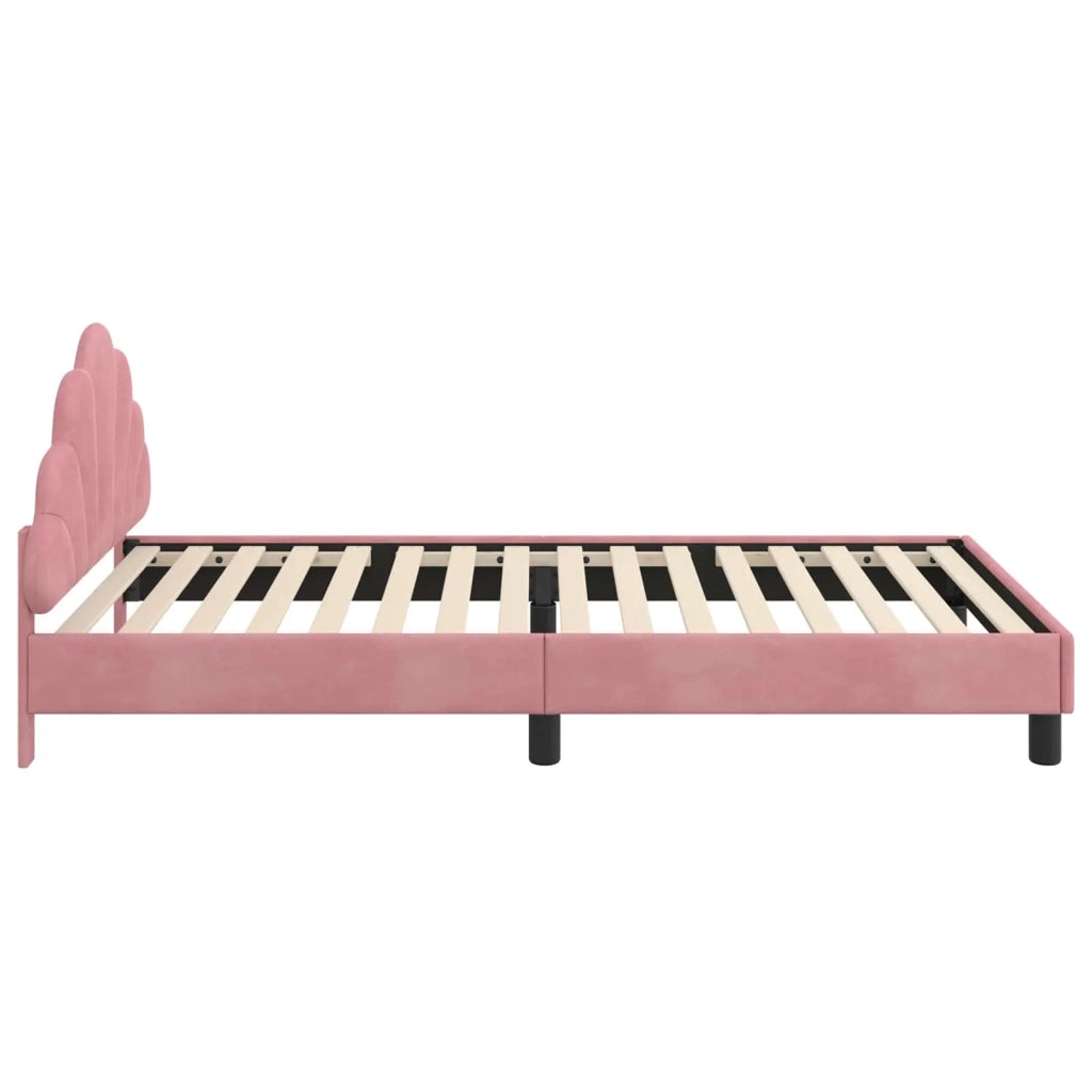Struttura letto bambini con testata Rosa 90 x 200 cm Velluto 42011165