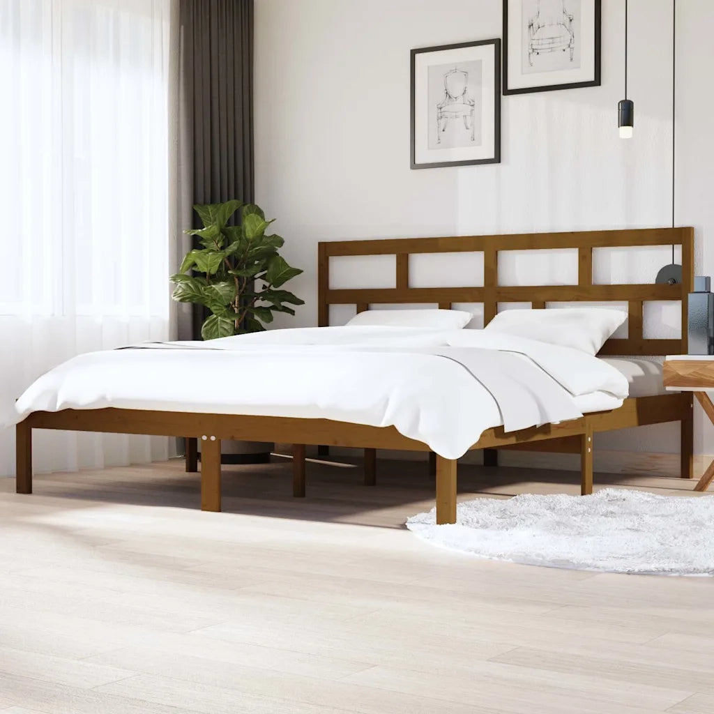 Giroletto-Struttura Letto Ambra senza Materasso in Legno di Pino 200x200 cm