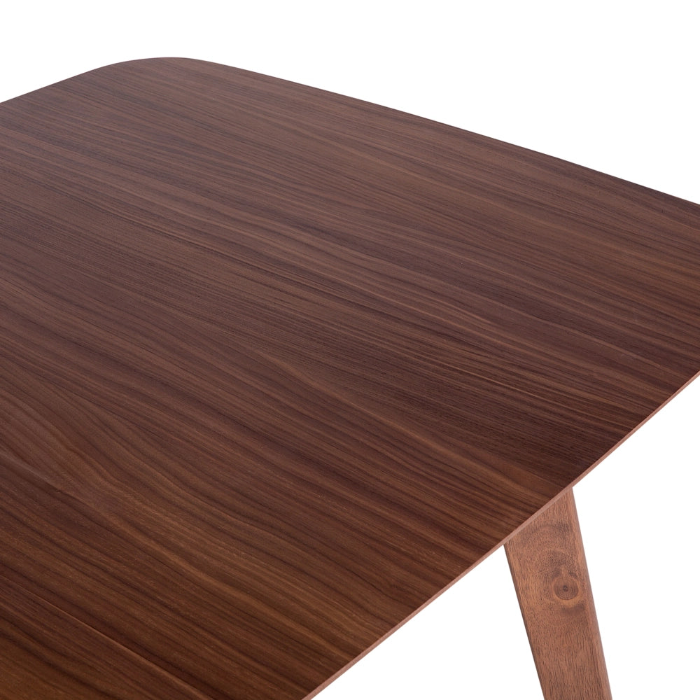 Tavolo da pranzo in noce scuro 150/190 x 90 cm, allungabile con gambe in legno, minimalista e scandinavo