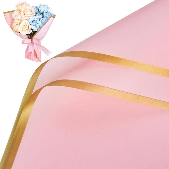 Papier di fiori impermeabile carta di bouquet carta da regalo - 10 pezzi per confezioni di regalo fiori arte e artigianato (rosa)