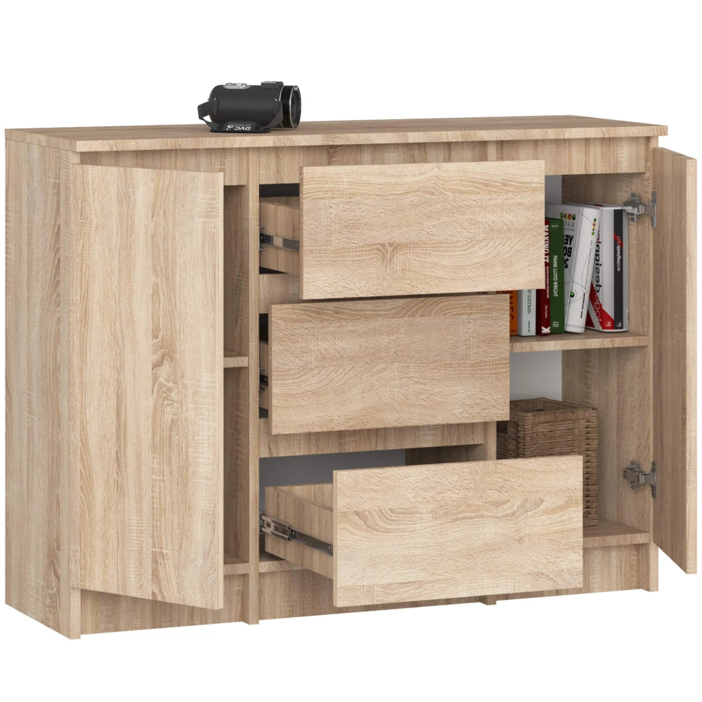 Cassettiera AKORD K100 Quercia Sonoma 101 cm 2 ante 3 cassetti 101x35x76 cm